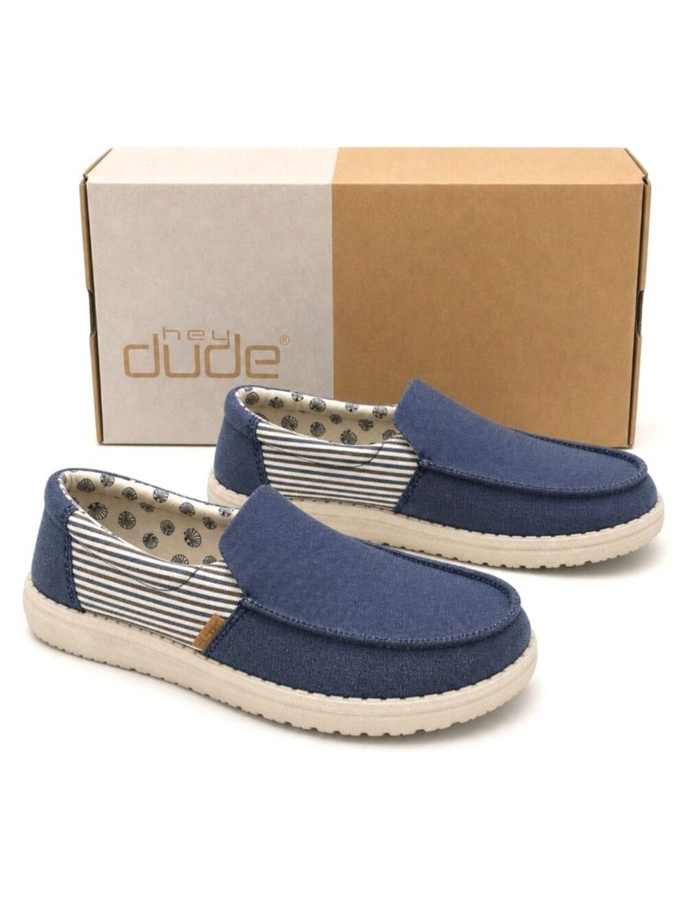 Hey Dude Misty Blue Barbados Womens Slip-On Comfort Loafers Shoes Size 11 EU 42